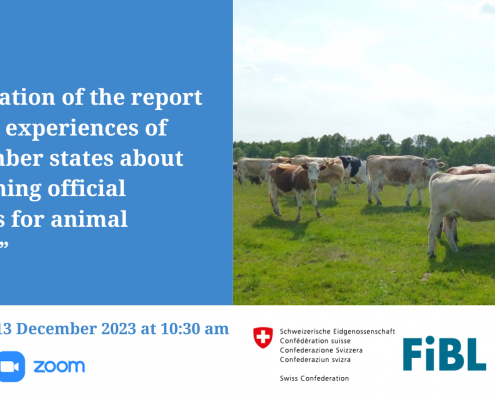 Presentation of the report on “The experiences of EU member states about performing official controls for animal welfare”