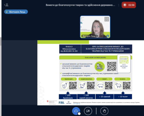 Training on the requirements for the welfare of farm animals